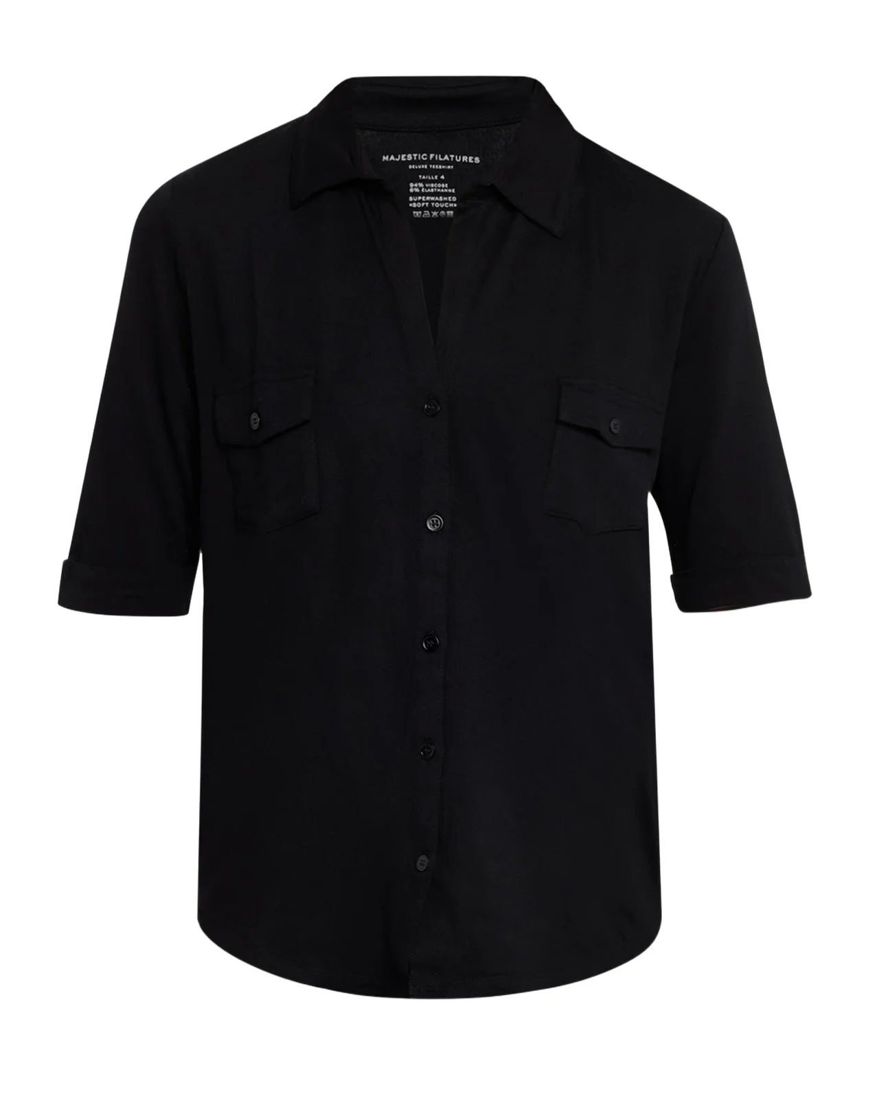 MAJESTIC FILATURES Soft Touch Elbow-Sleeve Shirt