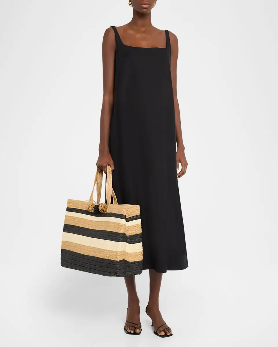 BTB Los Angeles Lou Striped Woven Paper Straw Tote Bag | Thumbnail 6 BTB Los Angeles Lou Striped Woven Paper Straw Tote Bag | Thumbnail 6