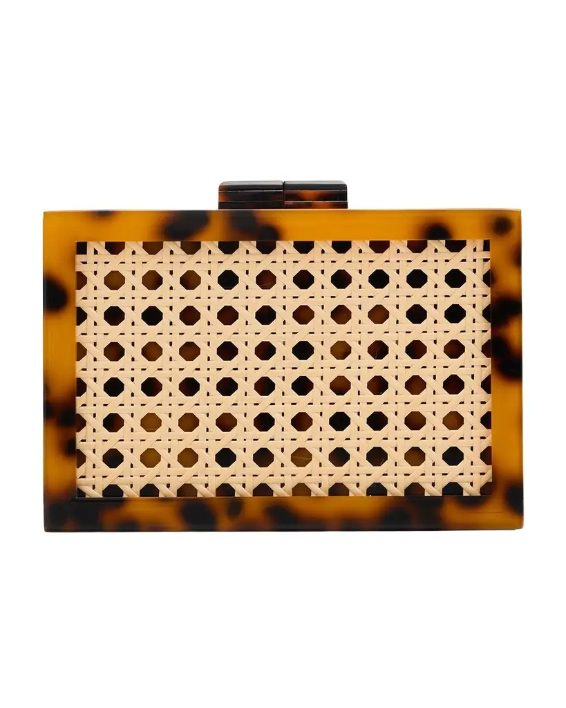 BTB Los Angeles Anyssa Cane Webbing & Acrylic Clutch Bag | Image 1 BTB Los Angeles Anyssa Cane Webbing & Acrylic Clutch Bag | Image 1
