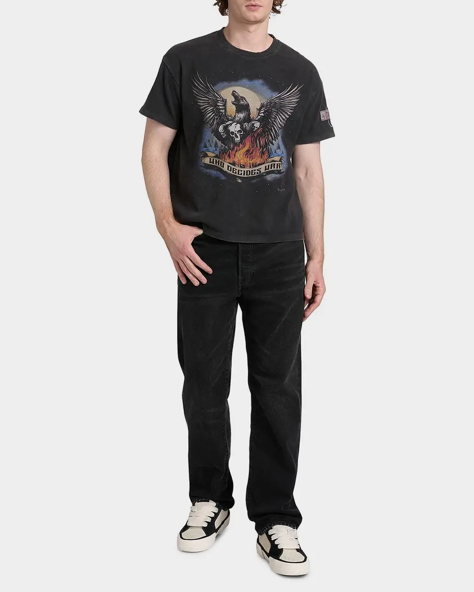 Who Decides War Men's Moon Jersey Graphic T-Shirt | Thumbnail 2 Who Decides War Men's Moon Jersey Graphic T-Shirt | Thumbnail 2