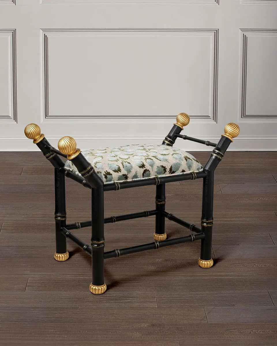 Port 68 Boca Celadon Ocelot-Print Bench | Thumbnail 2
