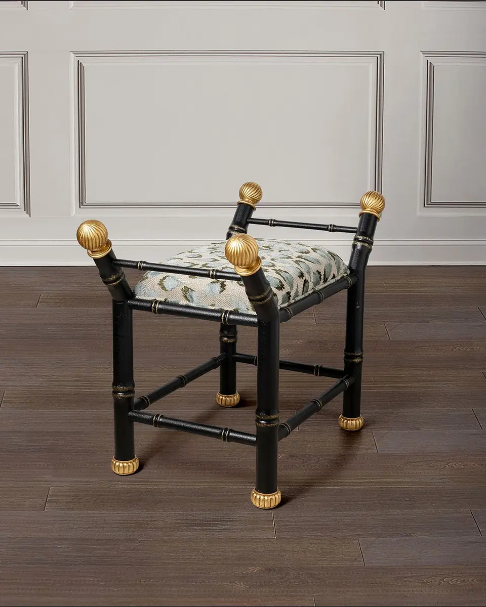 Port 68 Boca Celadon Ocelot-Print Bench | Thumbnail 3