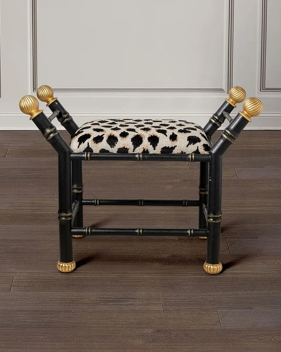 Port 68 Boca Black Ocelot-Print Bench | Image 1 Port 68 Boca Black Ocelot-Print Bench | Image 1