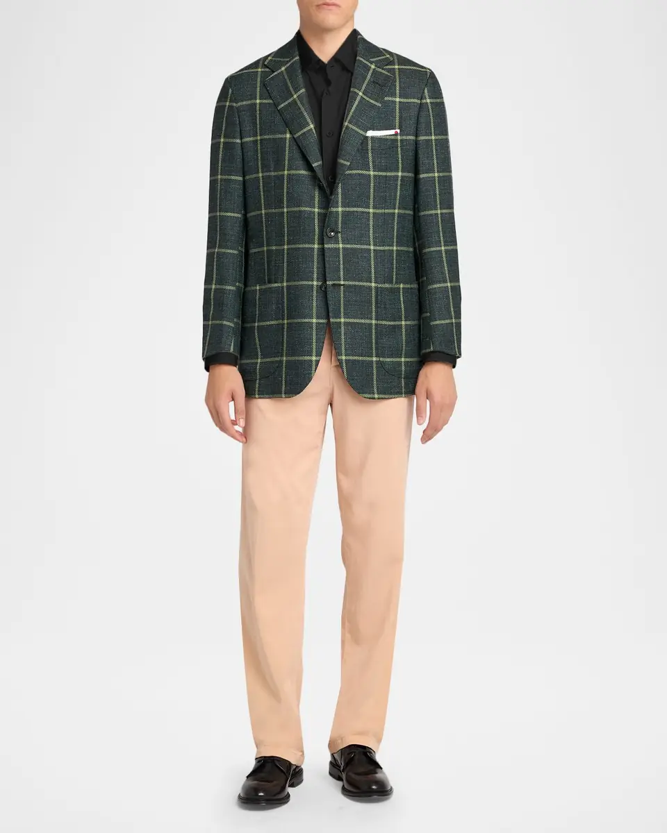Kiton Men's Cotton Jersey Pocket Button-Down Shirt | Thumbnail 2
