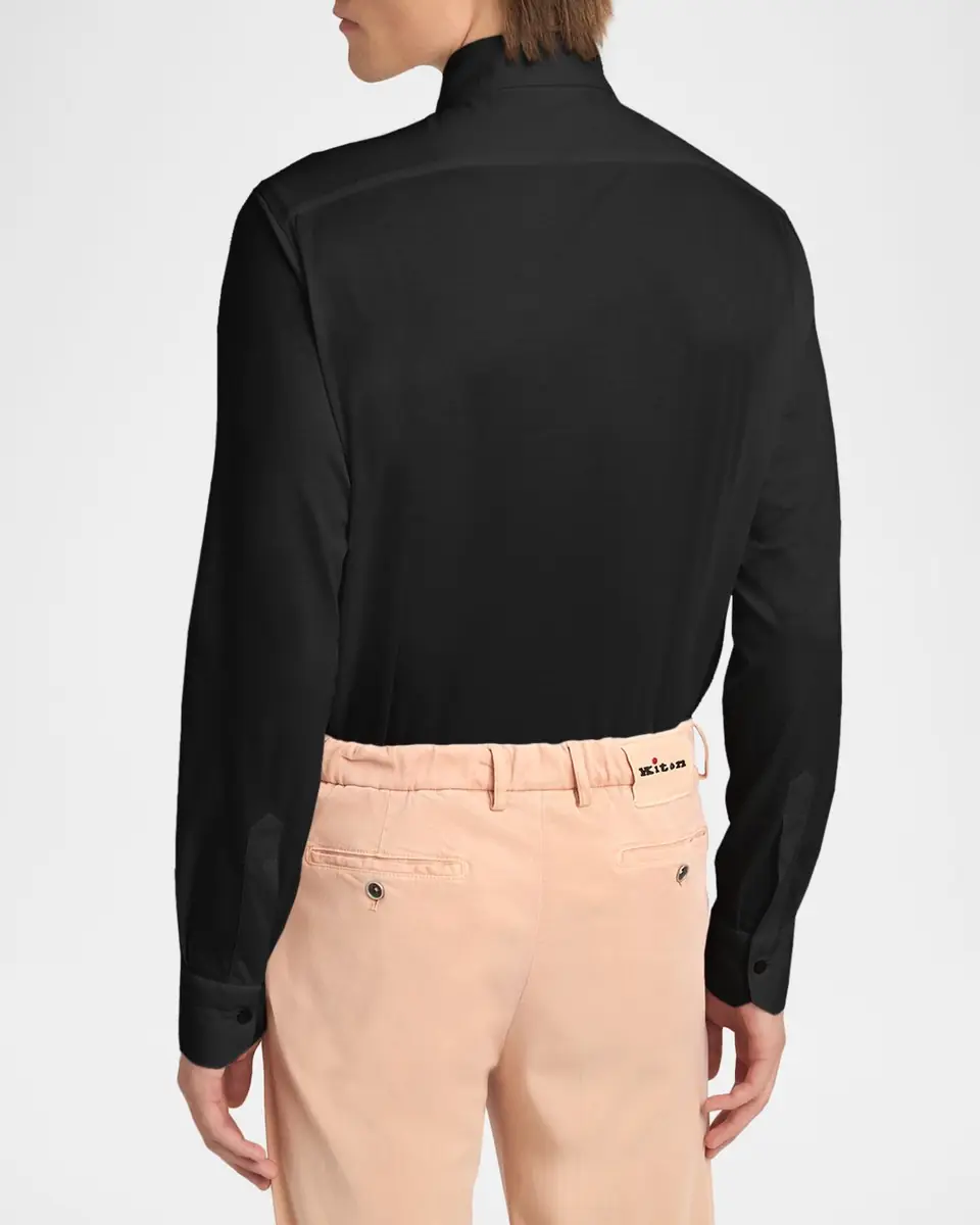 Kiton Men's Cotton Jersey Pocket Button-Down Shirt | Thumbnail 3