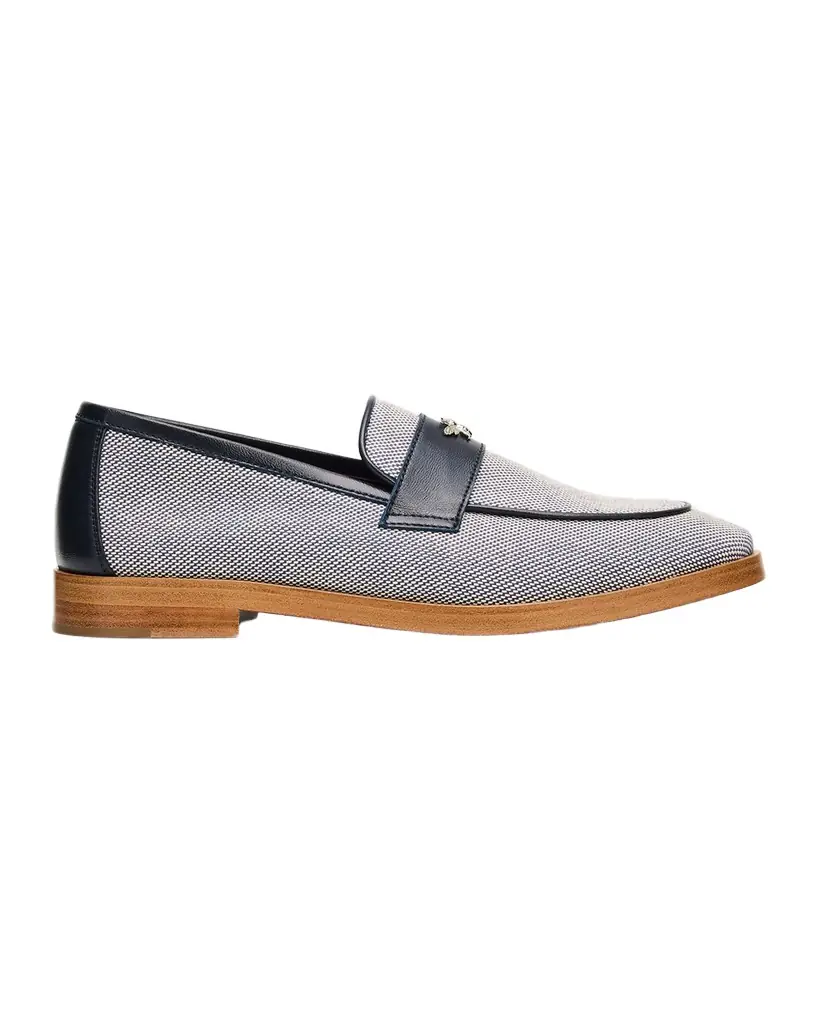 Bougeotte Lofty Flaneur Leather and Cotton Penny Loafers | Image 1 Bougeotte Lofty Flaneur Leather and Cotton Penny Loafers | Image 1