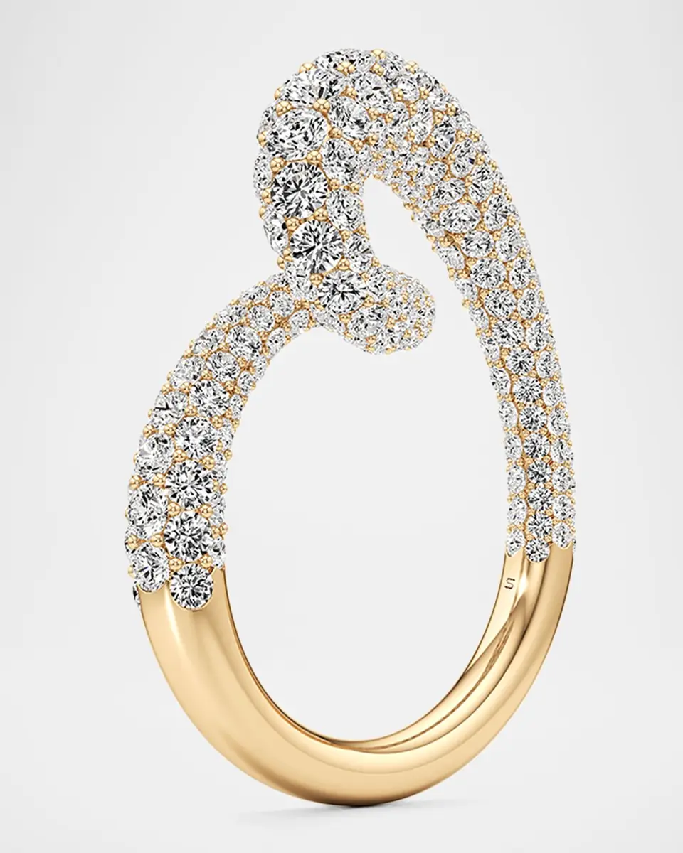 Unsaid Whirlwind Half Lab-Grown Diamond Pave Ring in 18K Yellow Gold | Thumbnail 3 Unsaid Whirlwind Half Lab-Grown Diamond Pave Ring in 18K Yellow Gold | Thumbnail 3