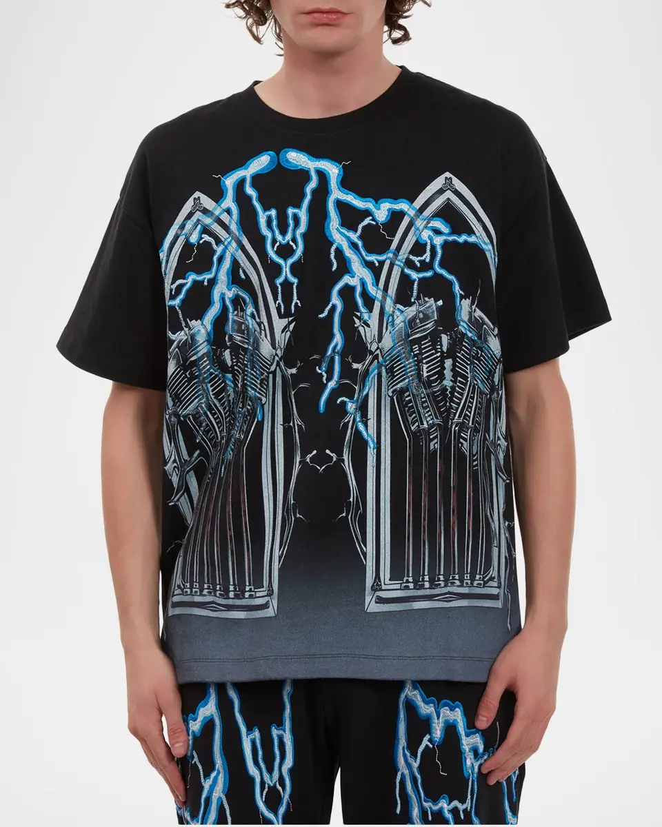Who Decides War Men's Engine Jersey Graphic T-Shirt with Embroidery | Thumbnail 2 Who Decides War Men's Engine Jersey Graphic T-Shirt with Embroidery | Thumbnail 2