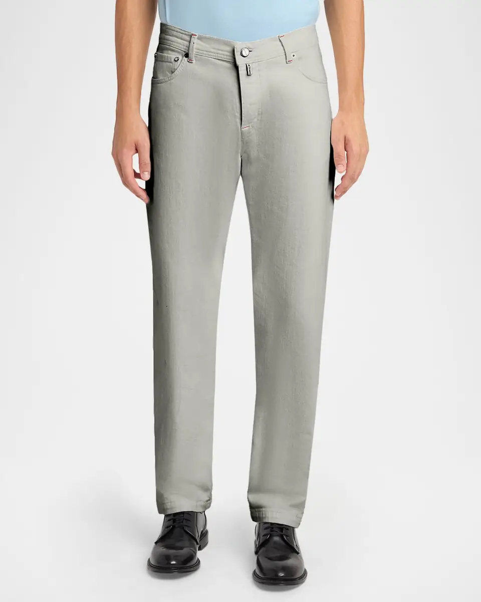 Kiton Men's Corrabo Stretch Cotton Straight Leg Five-Pocket Pants | Thumbnail 4 Kiton Men's Corrabo Stretch Cotton Straight Leg Five-Pocket Pants | Thumbnail 4