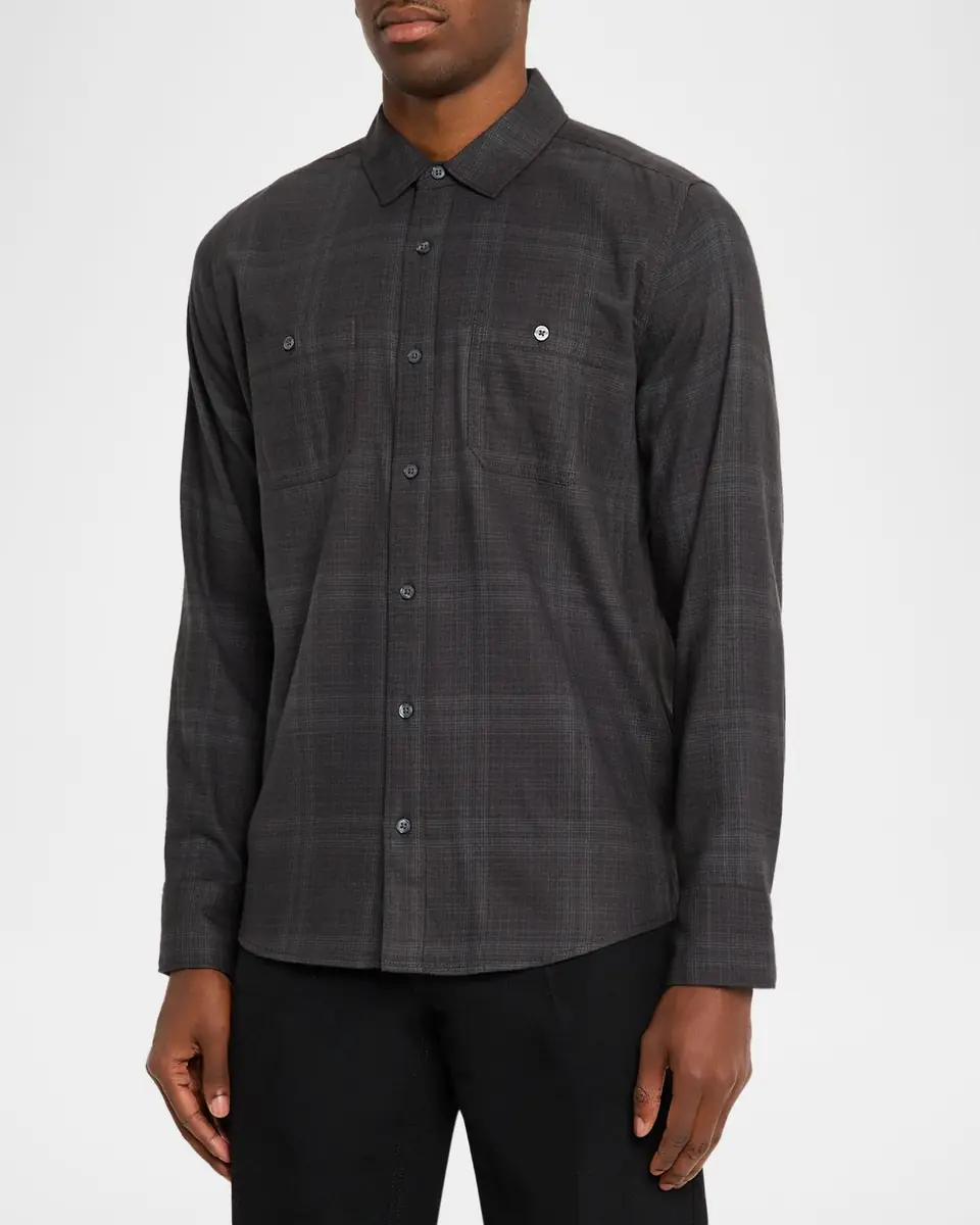 PAIGE Men's Everett Plaid Button-Down Shirt | Thumbnail 4 PAIGE Men's Everett Plaid Button-Down Shirt | Thumbnail 4