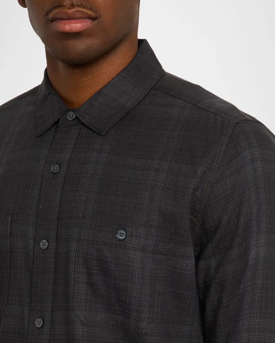 PAIGE Men's Everett Plaid Button-Down Shirt | Thumbnail 5 PAIGE Men's Everett Plaid Button-Down Shirt | Thumbnail 5
