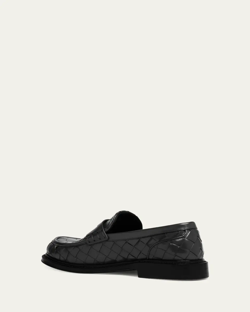 Bottega Veneta Men's James Intrecciato Leather Loafers | Thumbnail 4