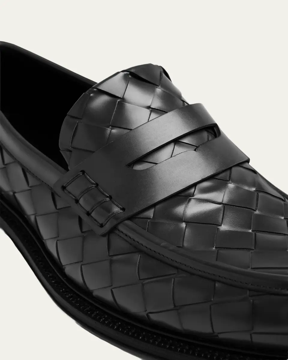 Bottega Veneta Men's James Intrecciato Leather Loafers | Thumbnail 5