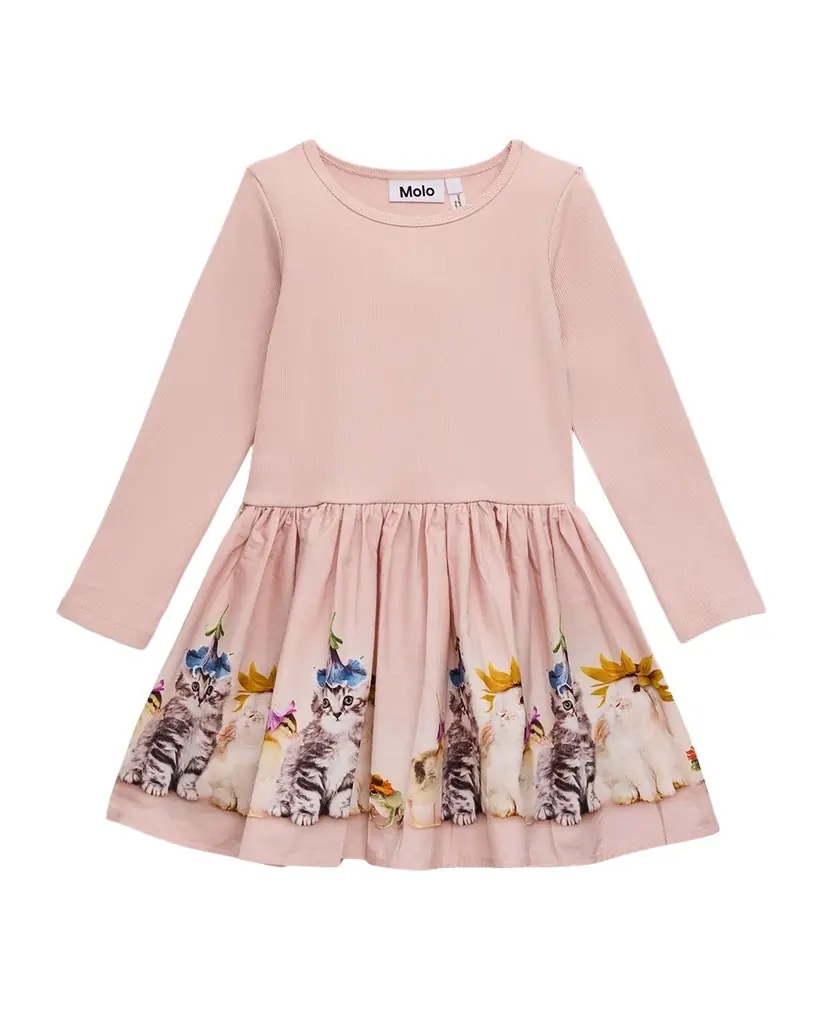 Molo Girl 's Candi Long-Sleeve Organic Cotton Dress, Size 6M-2 | Image 1 Molo Girl 's Candi Long-Sleeve Organic Cotton Dress, Size 6M-2 | Image 1