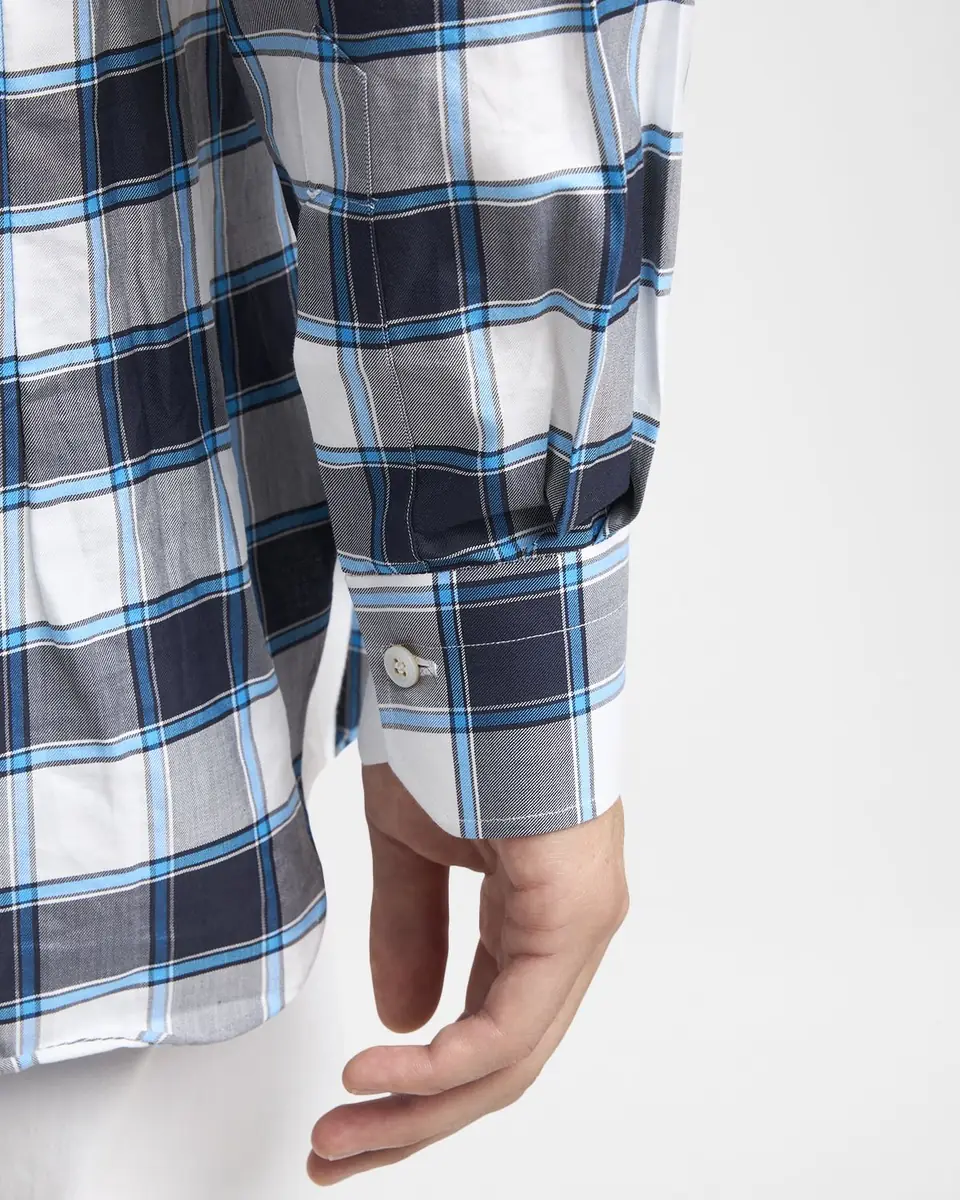 Kiton Men's Cotton Plaid Button-Down Shirt | Thumbnail 5