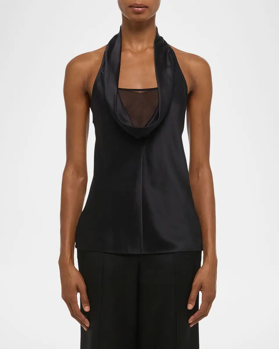 Helmut Lang Silk U-Neck Top | Thumbnail 2 Helmut Lang Silk U-Neck Top | Thumbnail 2