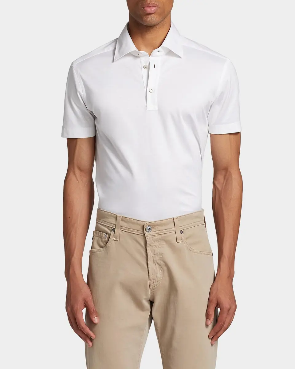 Kiton Men's Cotton Classic-Fit Polo Shirt | Thumbnail 4 Kiton Men's Cotton Classic-Fit Polo Shirt | Thumbnail 4