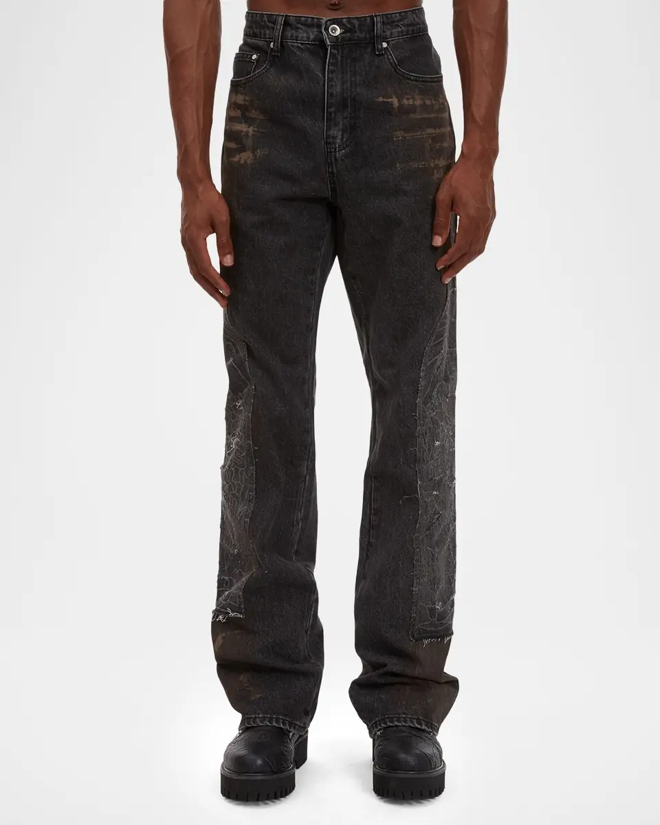WHO DECIDES WAR Men's Mechanic Denim Slim-Straight Leg Jeans | Thumbnail 2