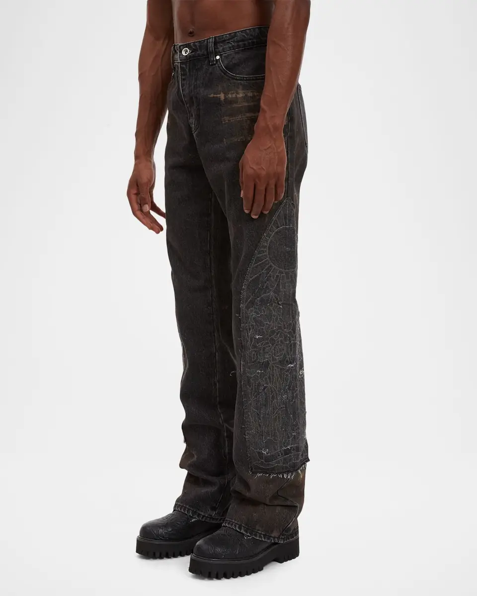 WHO DECIDES WAR Men's Mechanic Denim Slim-Straight Leg Jeans | Thumbnail 4