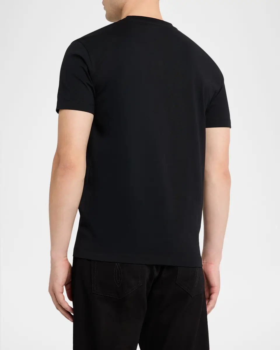 Versace Men's Cotton Embroidered Logo T-Shirt | Thumbnail 3 Versace Men's Cotton Embroidered Logo T-Shirt | Thumbnail 3