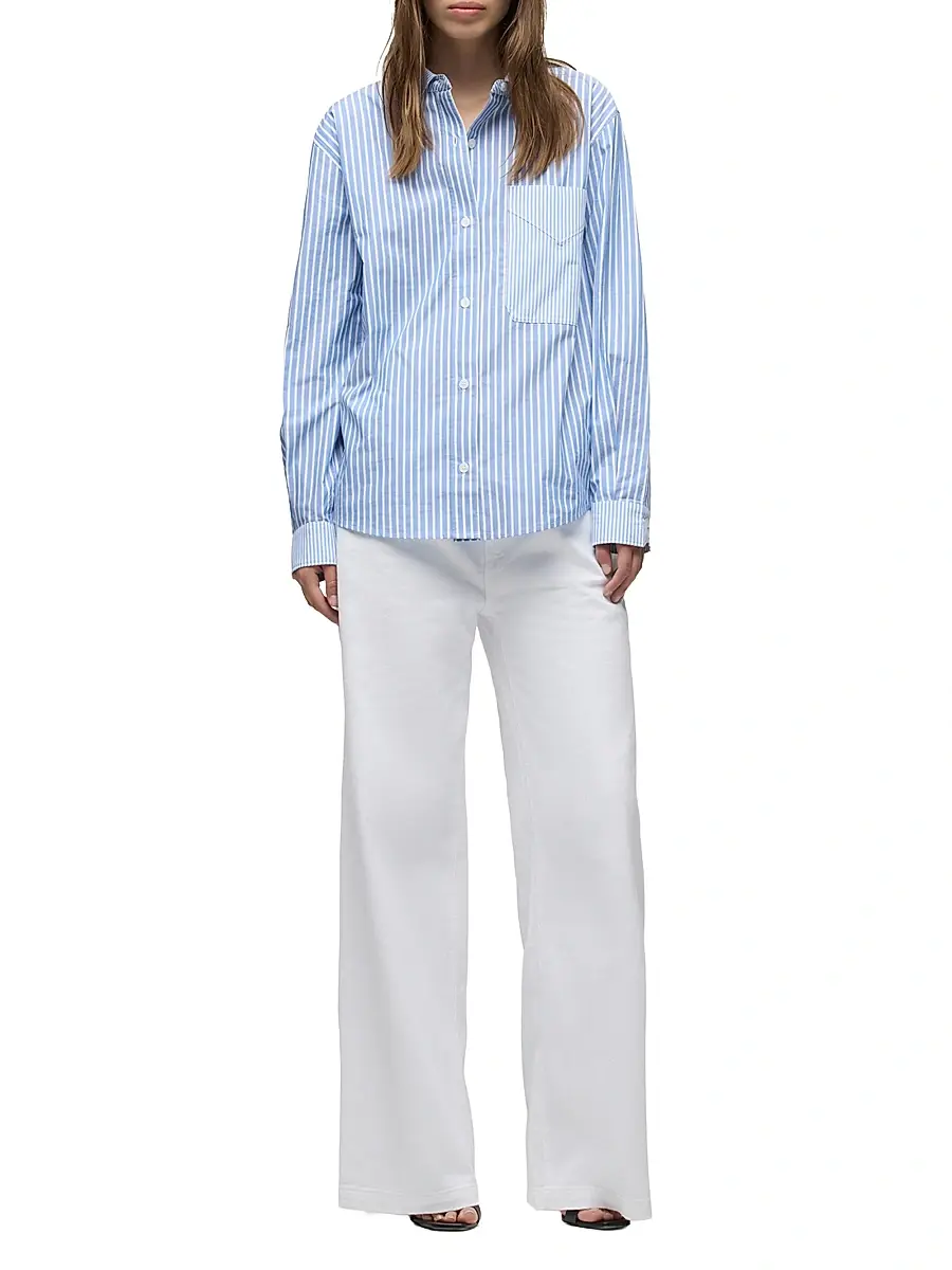 Hudson Jeans Women's Oversized Striped Button-Front Shirt | Thumbnail 2 Hudson Jeans Women's Oversized Striped Button-Front Shirt | Thumbnail 2