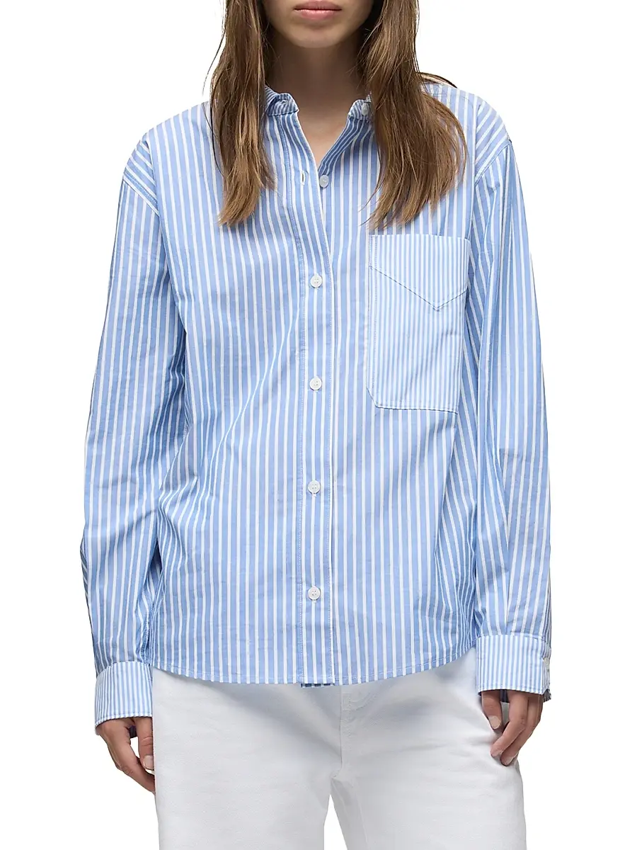 Hudson Jeans Women's Oversized Striped Button-Front Shirt | Thumbnail 4 Hudson Jeans Women's Oversized Striped Button-Front Shirt | Thumbnail 4