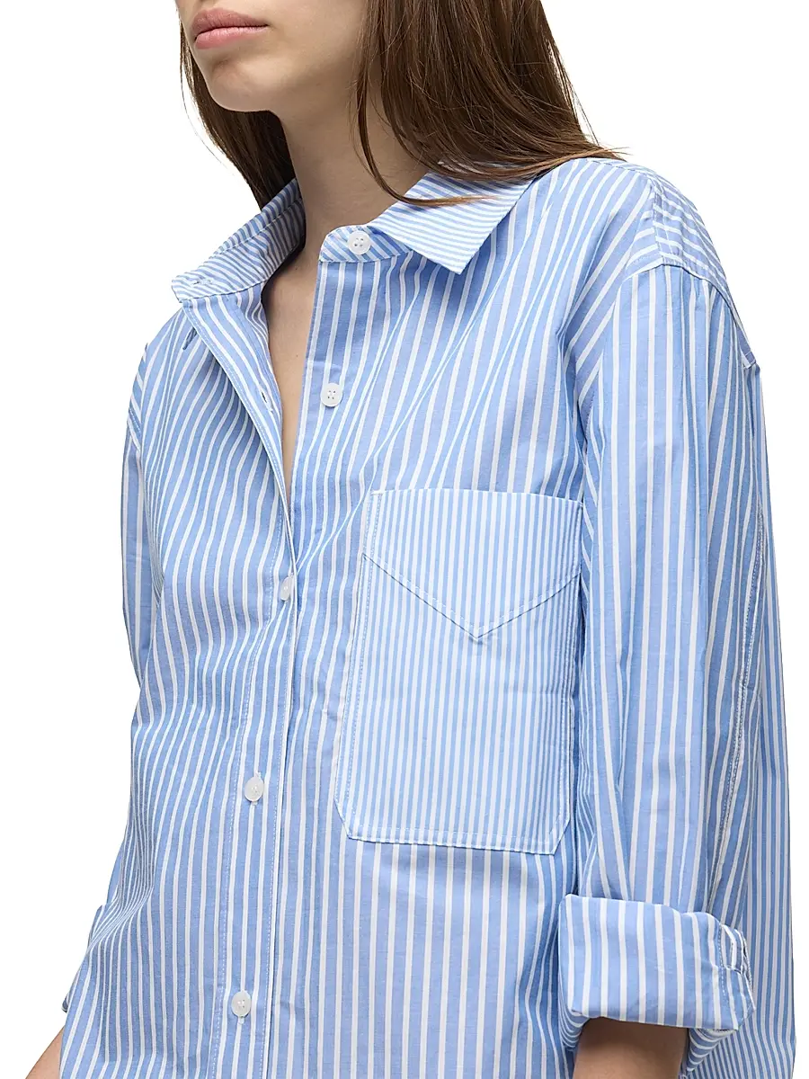 Hudson Jeans Women's Oversized Striped Button-Front Shirt | Thumbnail 7 Hudson Jeans Women's Oversized Striped Button-Front Shirt | Thumbnail 7