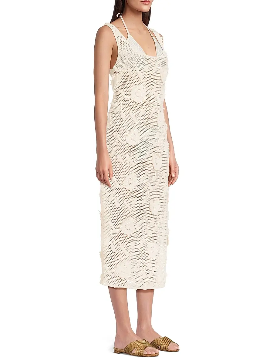 Milly Women's Sequined Crocheted Cover-Up Midi-Dress | Thumbnail 4 Milly Women's Sequined Crocheted Cover-Up Midi-Dress | Thumbnail 4
