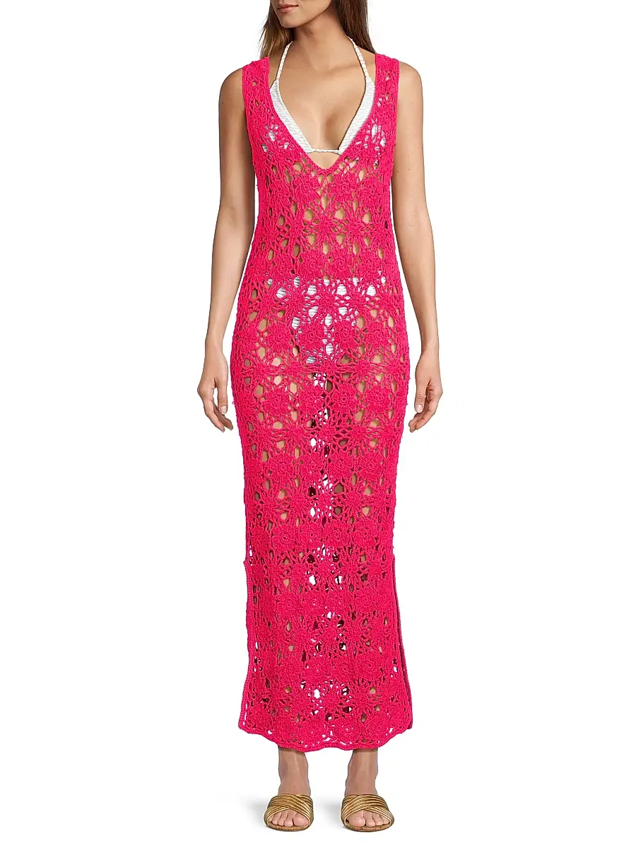 Milly Women's Floral Crochet Cover-Up Midi-Dress | Thumbnail 2 Milly Women's Floral Crochet Cover-Up Midi-Dress | Thumbnail 2