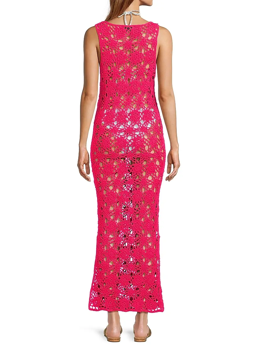 Milly Women's Floral Crochet Cover-Up Midi-Dress | Thumbnail 5 Milly Women's Floral Crochet Cover-Up Midi-Dress | Thumbnail 5