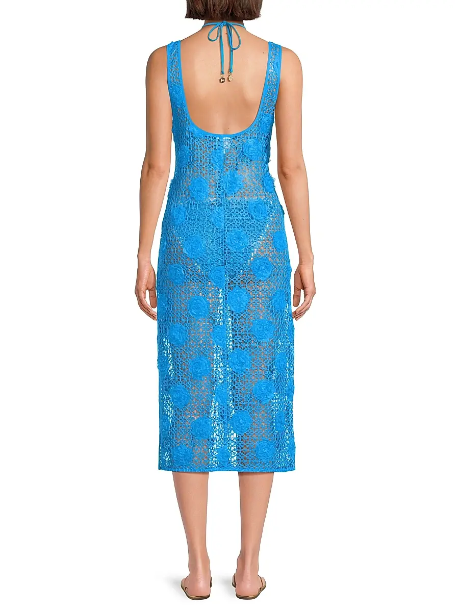 Milly Women's 3D Floral Crochet Cover-Up Dress | Thumbnail 5 Milly Women's 3D Floral Crochet Cover-Up Dress | Thumbnail 5