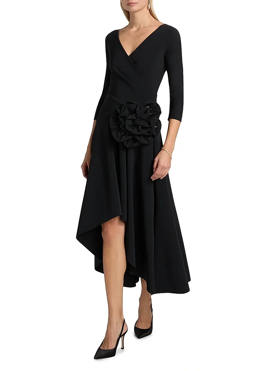 Chiara Boni La Petite Robe Women's Rahim Rosette-Embellished Midi-Dress | Thumbnail 2 Chiara Boni La Petite Robe Women's Rahim Rosette-Embellished Midi-Dress | Thumbnail 2