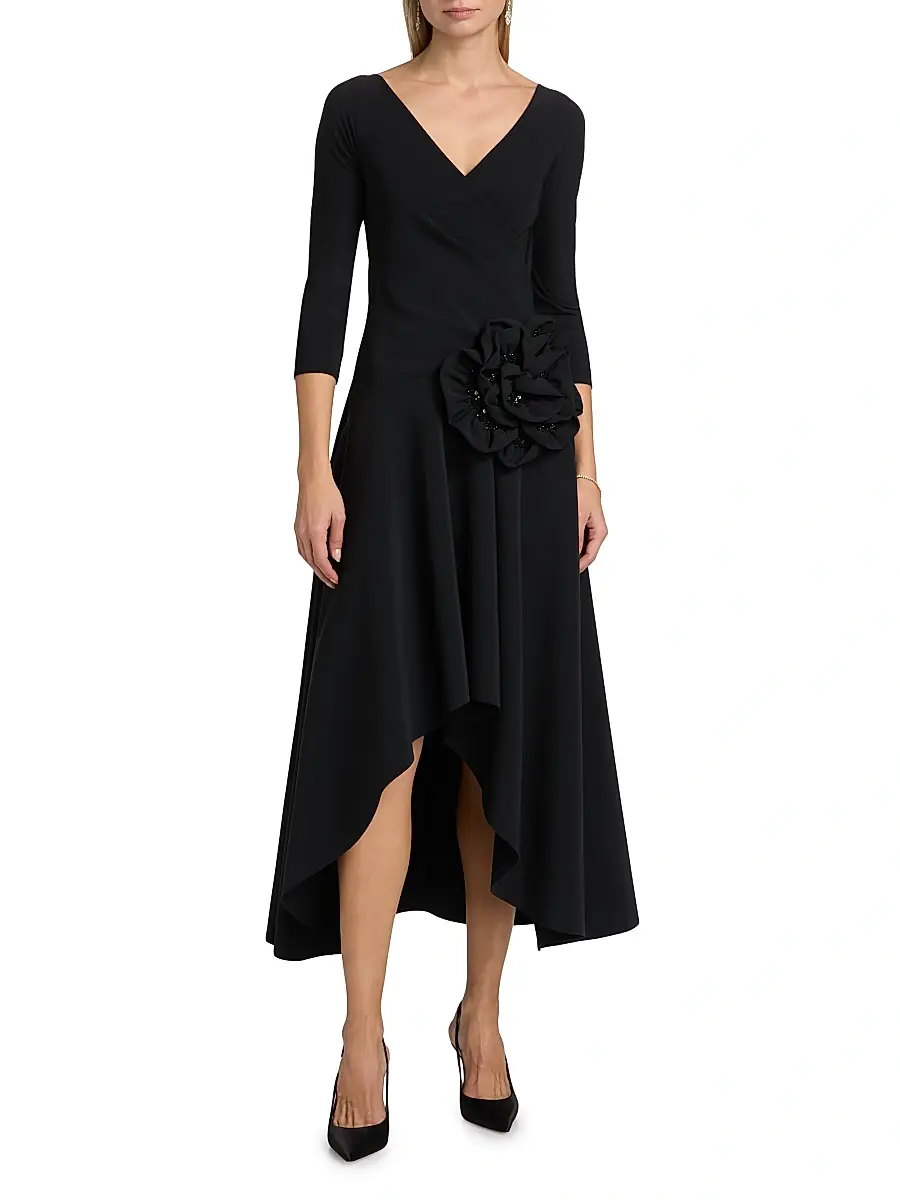 Chiara Boni La Petite Robe Women's Rahim Rosette-Embellished Midi-Dress | Thumbnail 3 Chiara Boni La Petite Robe Women's Rahim Rosette-Embellished Midi-Dress | Thumbnail 3