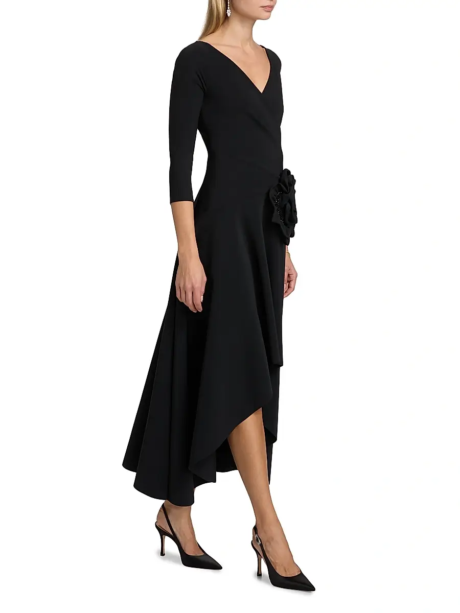 Chiara Boni La Petite Robe Women's Rahim Rosette-Embellished Midi-Dress | Thumbnail 4 Chiara Boni La Petite Robe Women's Rahim Rosette-Embellished Midi-Dress | Thumbnail 4