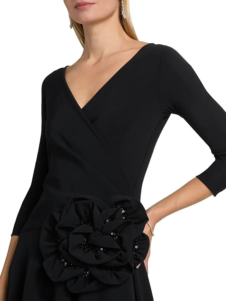 Chiara Boni La Petite Robe Women's Rahim Rosette-Embellished Midi-Dress | Thumbnail 6 Chiara Boni La Petite Robe Women's Rahim Rosette-Embellished Midi-Dress | Thumbnail 6
