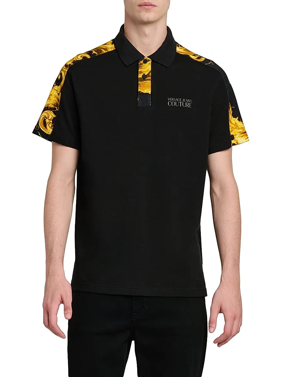 Versace Jeans Couture Men's Cotton Polo Shirt | Thumbnail 3 Versace Jeans Couture Men's Cotton Polo Shirt | Thumbnail 3