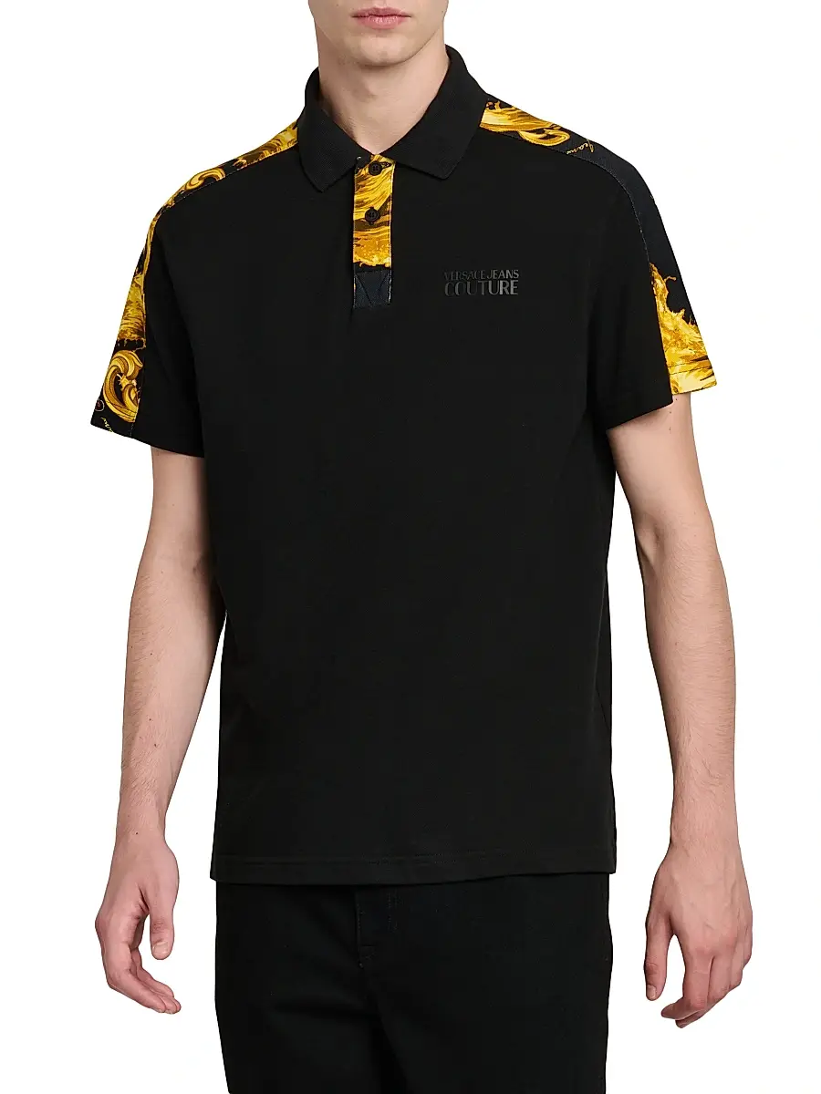 Versace Jeans Couture Men's Cotton Polo Shirt | Thumbnail 4 Versace Jeans Couture Men's Cotton Polo Shirt | Thumbnail 4
