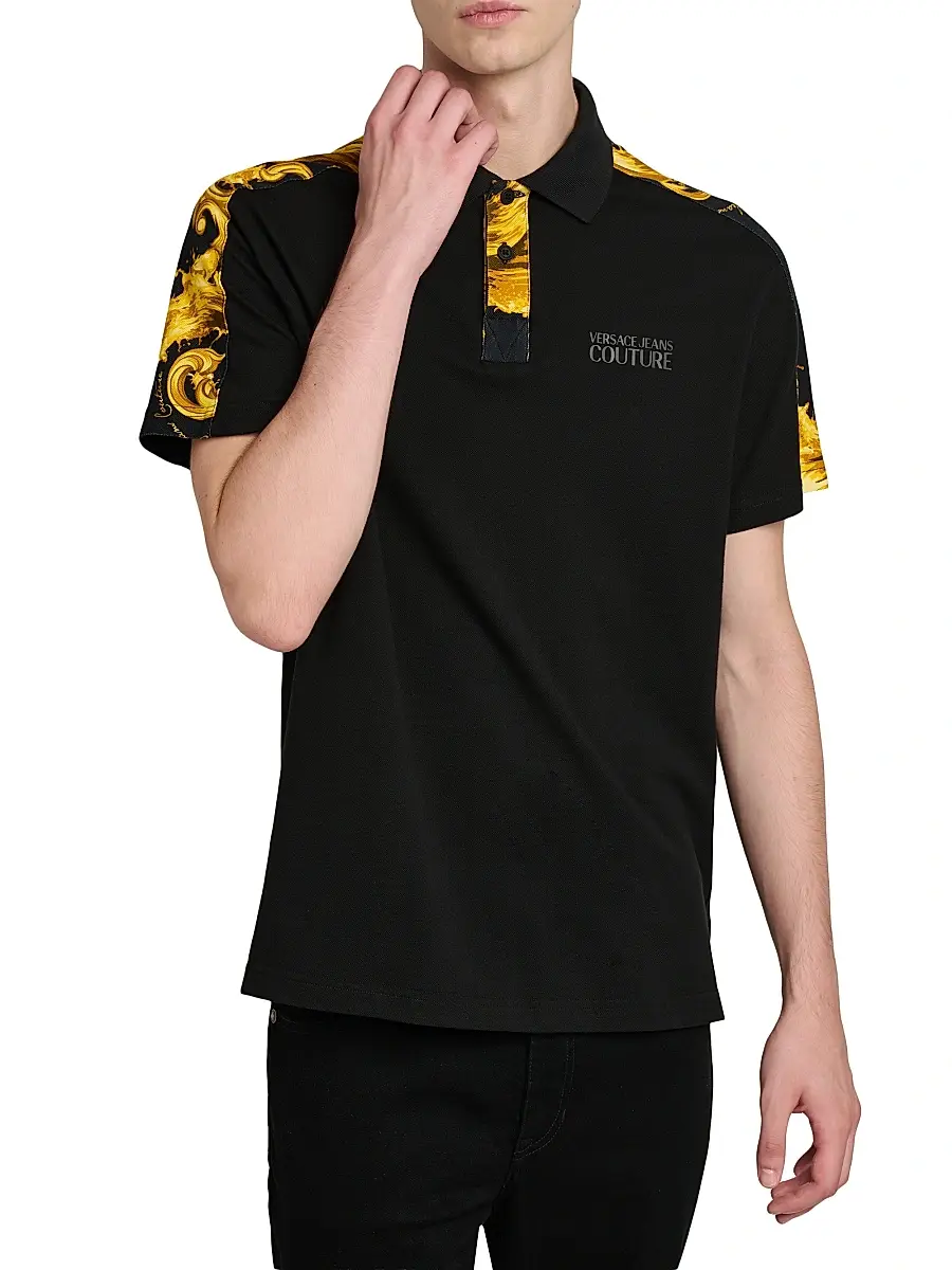 Versace Jeans Couture Men's Cotton Polo Shirt | Thumbnail 6 Versace Jeans Couture Men's Cotton Polo Shirt | Thumbnail 6