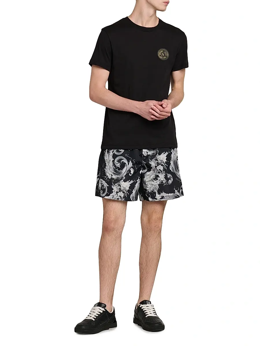 Versace Jeans Couture Men's Logo Stretch-Cotton Crewneck T-Shirt | Thumbnail 2 Versace Jeans Couture Men's Logo Stretch-Cotton Crewneck T-Shirt | Thumbnail 2
