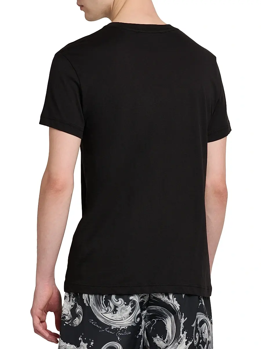 Versace Jeans Couture Men's Logo Stretch-Cotton Crewneck T-Shirt | Thumbnail 5 Versace Jeans Couture Men's Logo Stretch-Cotton Crewneck T-Shirt | Thumbnail 5