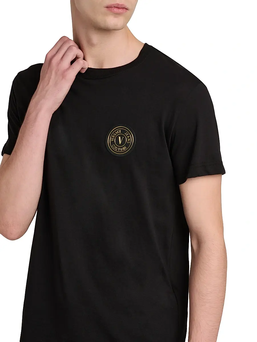 Versace Jeans Couture Men's Logo Stretch-Cotton Crewneck T-Shirt | Thumbnail 6 Versace Jeans Couture Men's Logo Stretch-Cotton Crewneck T-Shirt | Thumbnail 6