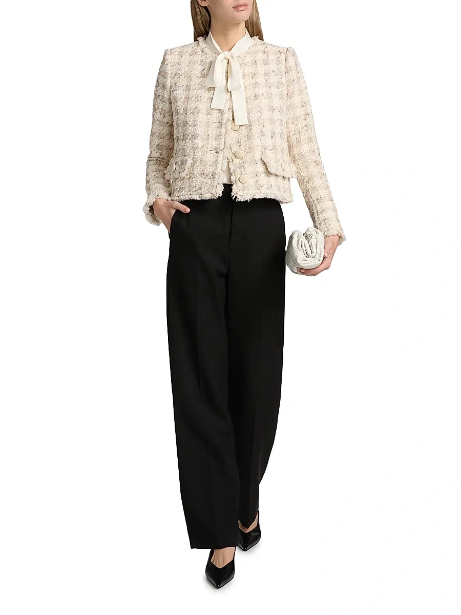 L'Agence Women's Zell Houndstooth Wool-Blend Tweed Jacket | Thumbnail 2 L'Agence Women's Zell Houndstooth Wool-Blend Tweed Jacket | Thumbnail 2