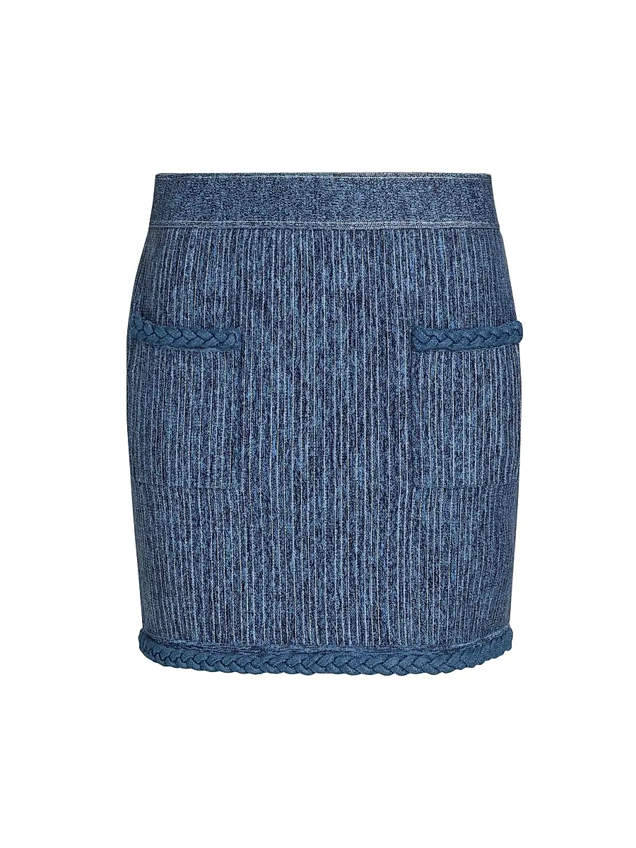Milly Women's Soleil Pinstriped Knit Miniskirt | Image 1 Milly Women's Soleil Pinstriped Knit Miniskirt | Image 1