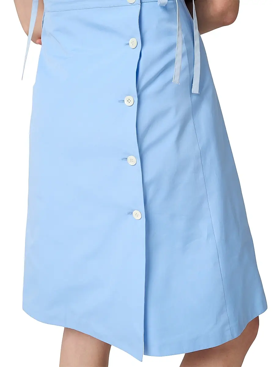 Miu Miu Women's Poplin Apron Dress - Blue | Thumbnail 5