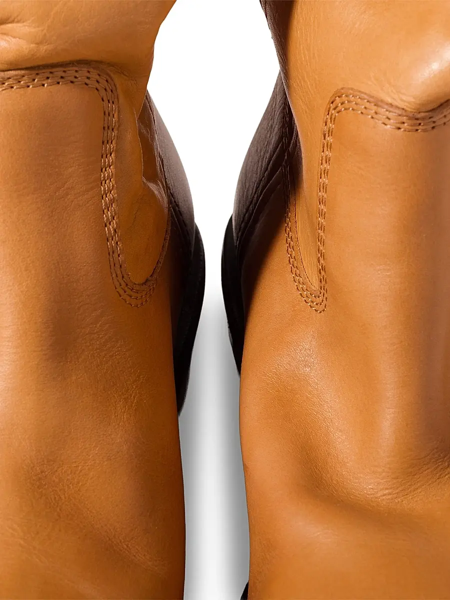 Miu Miu Women's Calf Leather Booties - Brown | Thumbnail 3