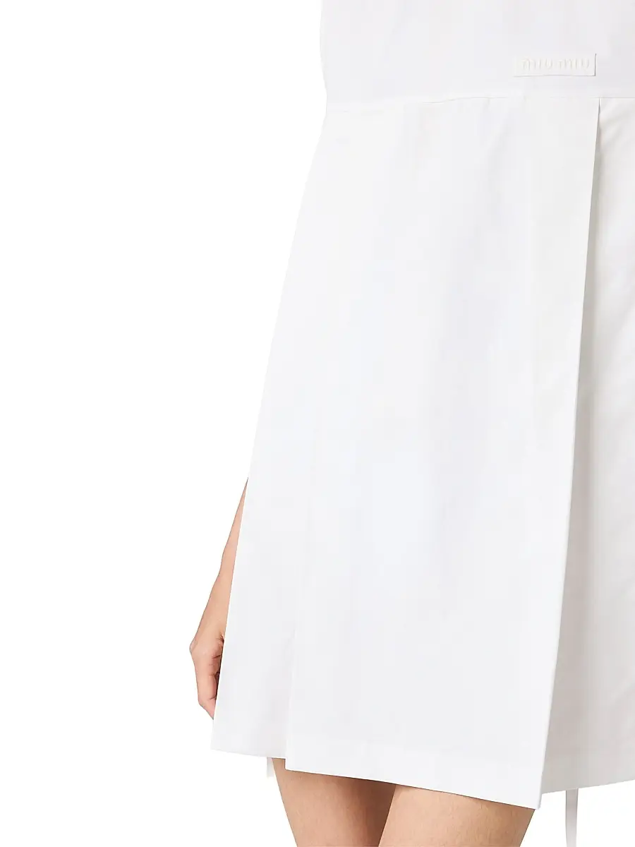 Miu Miu Women's Poplin Mini-Dress - White | Thumbnail 4 Miu Miu Women's Poplin Mini-Dress - White | Thumbnail 4