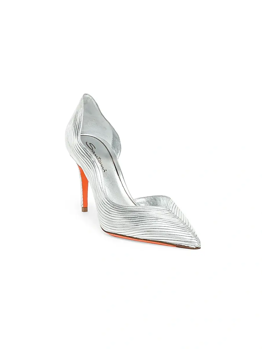 Santoni Women's Petal 90MM Metallic Leather Pumps | Thumbnail 2 Santoni Women's Petal 90MM Metallic Leather Pumps | Thumbnail 2