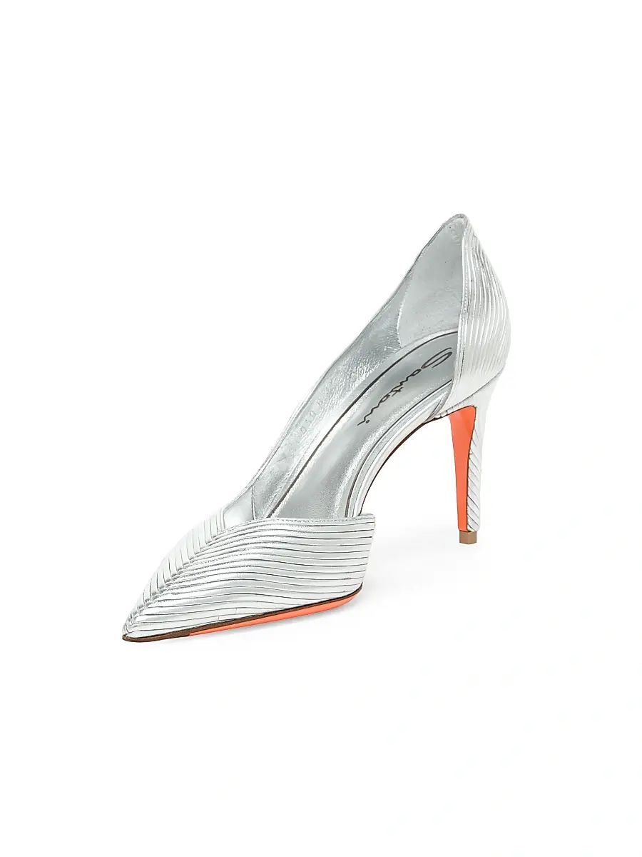 Santoni Women's Petal 90MM Metallic Leather Pumps | Thumbnail 4 Santoni Women's Petal 90MM Metallic Leather Pumps | Thumbnail 4