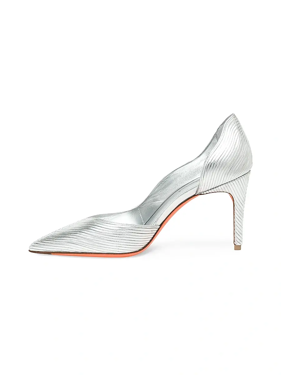 Santoni Women's Petal 90MM Metallic Leather Pumps | Thumbnail 5 Santoni Women's Petal 90MM Metallic Leather Pumps | Thumbnail 5