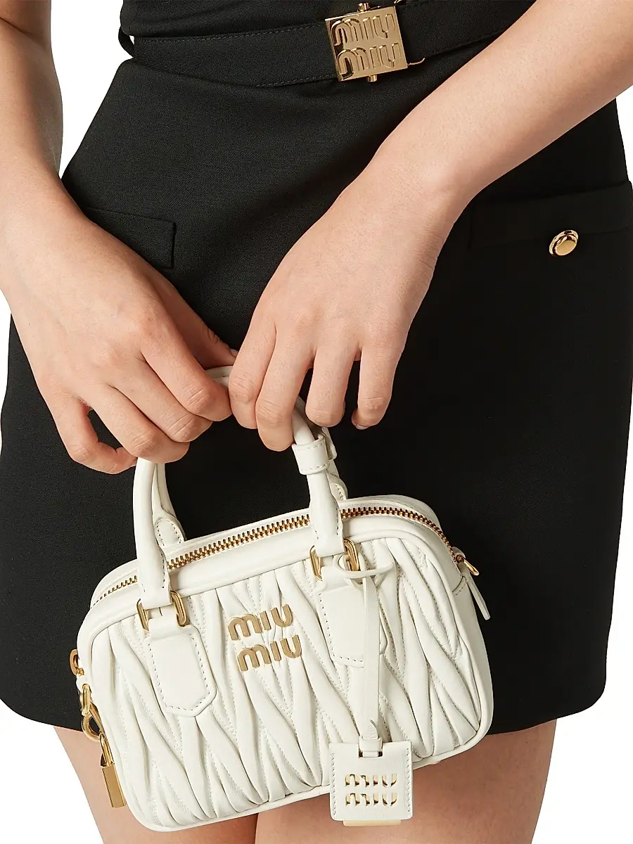 Miu Miu Women's Grain De Poudre Mini-Dress | Thumbnail 5 Miu Miu Women's Grain De Poudre Mini-Dress | Thumbnail 5